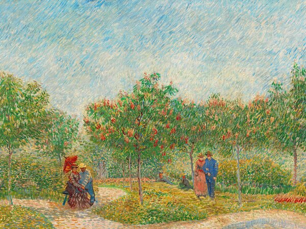 Artă imprimată Garden with Courting Couples (Square Saint-Pierre) - Vincent van Gogh, (40 x 30 cm)