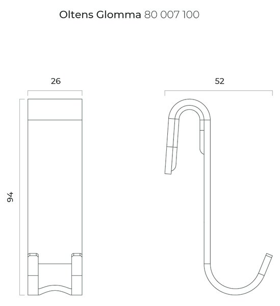 Oltens Glomma suport prosop crom 80007100