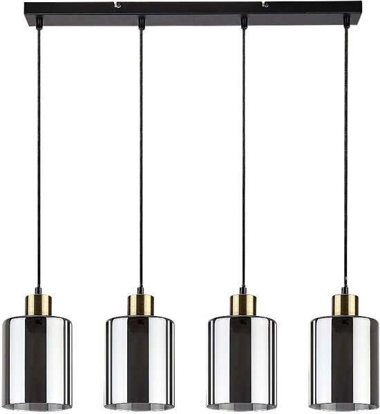 Rabalux Perez lampă suspendată 4x40 W negru-fumuriu 72247