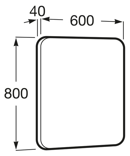 Roca Luna oglindă 60x80 cm dreptunghiular cu iluminare negru A812421000