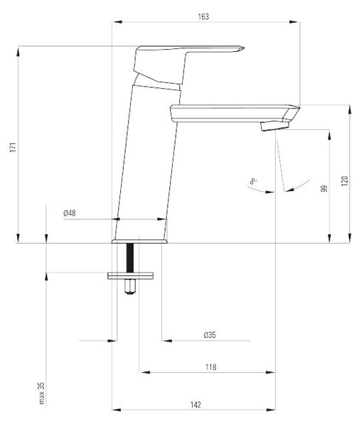 Baterie pentru chiuvetă ARIKA – Finisaj Titan – Cod BQA_D20M