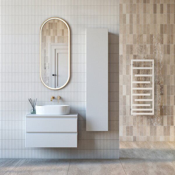 Oltens Lom lavoar 55x34 cm ovale de blat alb luciu 40311000