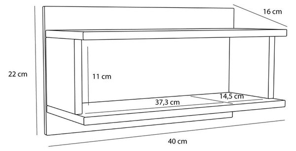 Raft în culoare naturală etajat cu aspect de lemn de stejar 40 cm Misty – Hübsch