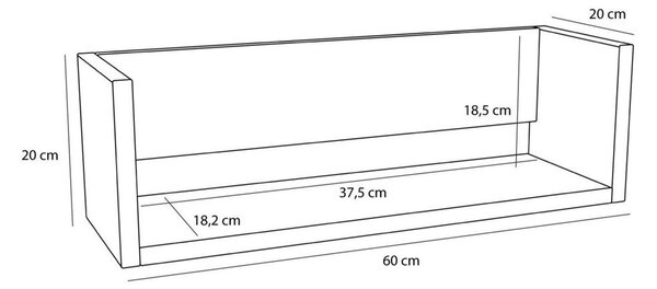 Raft în culoare naturală cu aspect de lemn de stejar 64 cm Gap – Hübsch