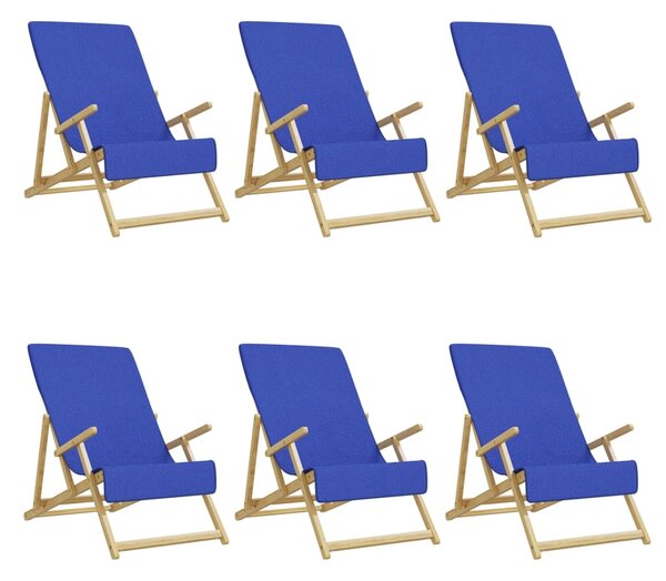 Prosoape de plajă, 6 buc., albastru, 60x135 cm, textil 400 GSM