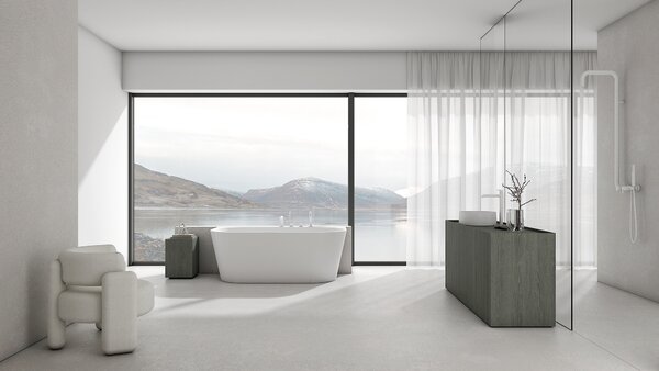Deante Silia lavoar 55x35 cm ovale de blat alb mat CQS_AU6S