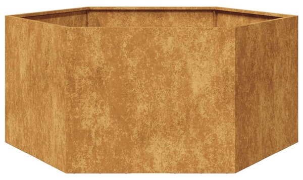 Jardinieră de grădină 104x90x45 cm oțel corten hexagonal