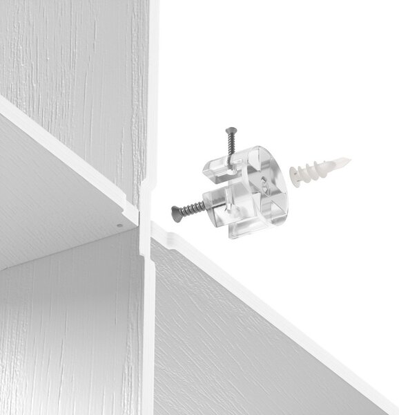 Raft alb etajat din lemn de arbore de cauciuc 62 cm Montage – Umbra
