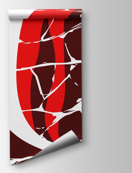 Fototapet Model în spirală roșu și alb, Fototapet abstracte, Fototapet populare, t01035 - Tapeko.ro
