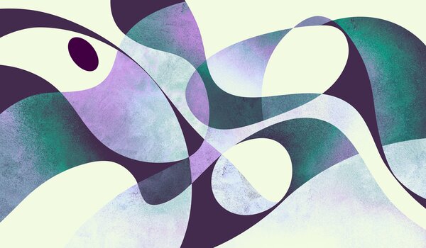 Fototapet Artă abstractă în nuanțe de violet și verde, Fototapet abstracte, Fototapet populare, t01037v3 - Tapeko.ro