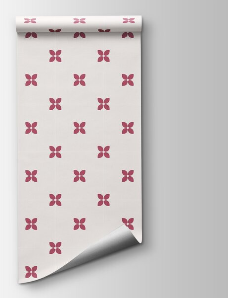 Fototapet Motiv cu flori mici roșii, Fototapet geometrice, Fototapet populare, t01066v3 - Tapeko.ro
