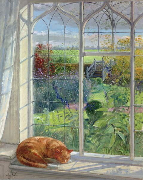 Timothy Easton - Reproducere Sleeping Cat and Chinese Bridge, (30 x 40 cm)