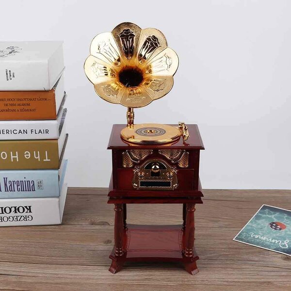 Boxa Vintage Fonograf, Bluetooth, USB/TF, Baterie 1200 MAh