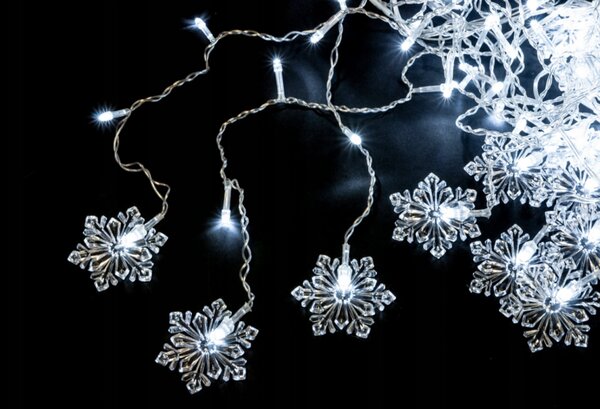 Lanț luminos 100LED 5m -8 funcții Snowflakes