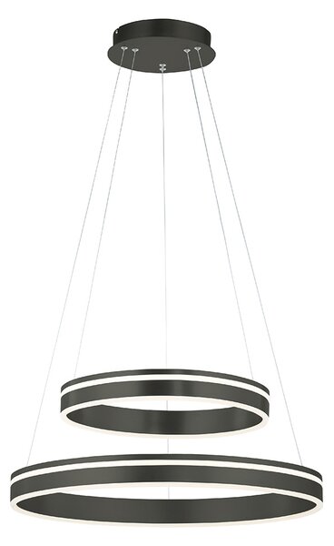 Smart hanglamp donkergrijs 2-lichts met afstandsbediening - Ronith