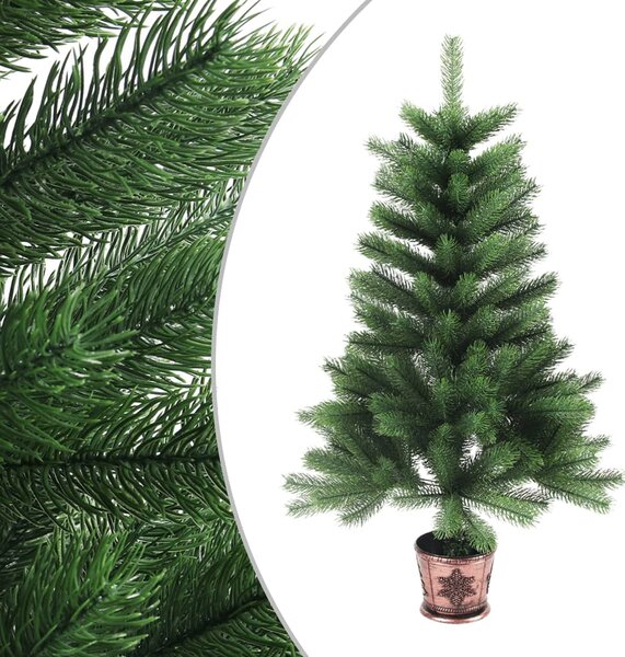 Brad de Crăciun artificial, ace cu aspect natural, 65 cm, verde