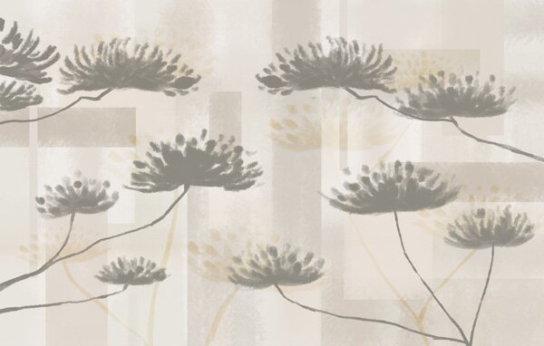 Fototapet - Motive florale delicate pe un fundal deschis, Fototapet flori, Fototapet populare, w03960 - Tapeko.ro