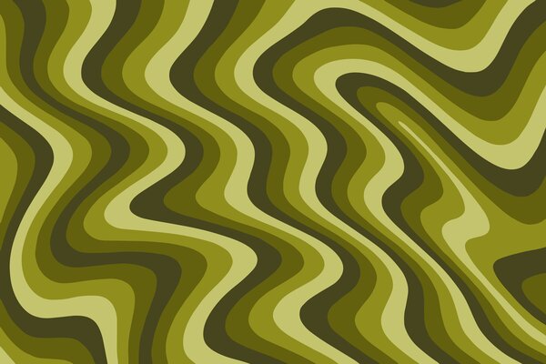 Fototapet Linii ondulate verzi și galbene, Fototapet abstracte, Fototapet populare, w03971v2 - Tapeko.ro