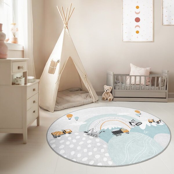 Covor pentru copii lavabil ø120 cm Snowy Hills – Mila Home