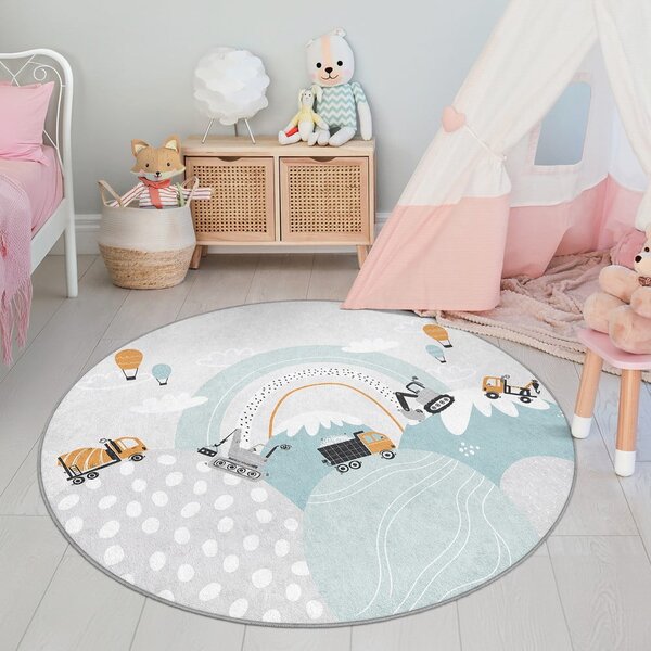 Covor pentru copii lavabil ø120 cm Snowy Hills – Mila Home
