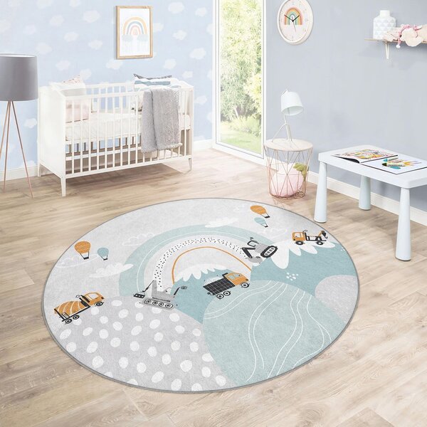 Covor pentru copii lavabil ø120 cm Snowy Hills – Mila Home
