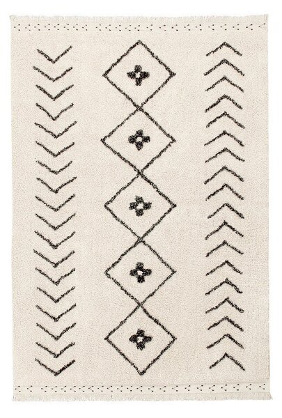 Covor crem lavabil/țesut manual din bumbac 140x210 cm Bereber Rhombs – Lorena Canals