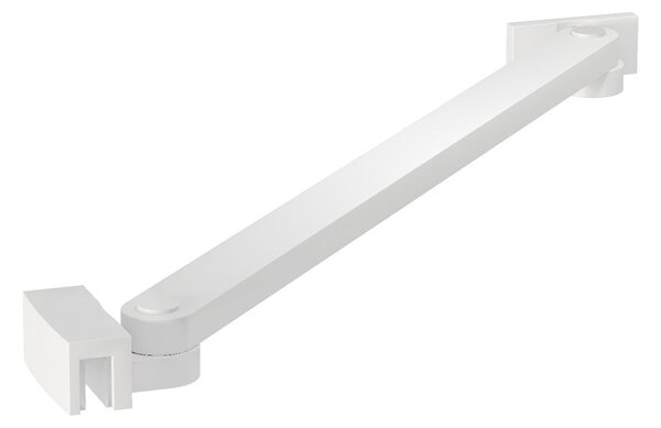 Erga Paris, suport de colț pentru paravane de duș cu grosimea sticlei 6/8/10 mm, lungime 35 cm, alb mat, ERG-V02-PARIS-BAR35-WH