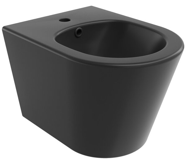 Bideu Erga Vento, montat pe perete 485x360x320 mm, negru mat, ERG-V03-VENTO-BD-BK