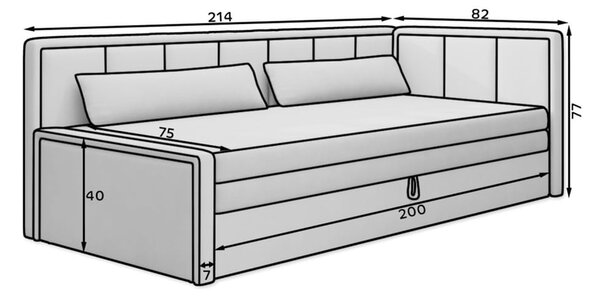 Canapea gri închis extensibilă/cu spațiu de depozitare cu tapițerie din chenille 214 cm Fulgeo – ELTAP