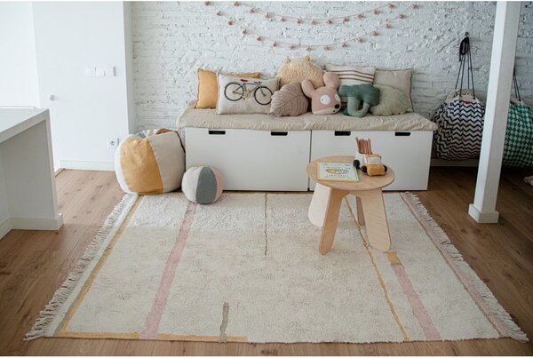 Covor roz/crem lavabil/țesut manual din bumbac 140x200 cm Lanes Vintage Nude – Lorena Canals