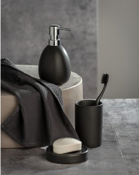 Dozator din ceramică pentru săpun Wenko Polaris, negru mat
