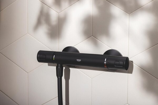 Grohe Precision baterie de duș perete cu termostat negru 345942430