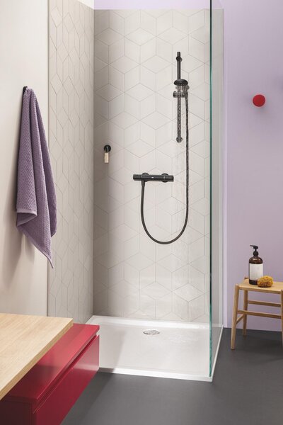 Grohe Precision baterie de duș perete cu termostat negru 345942430