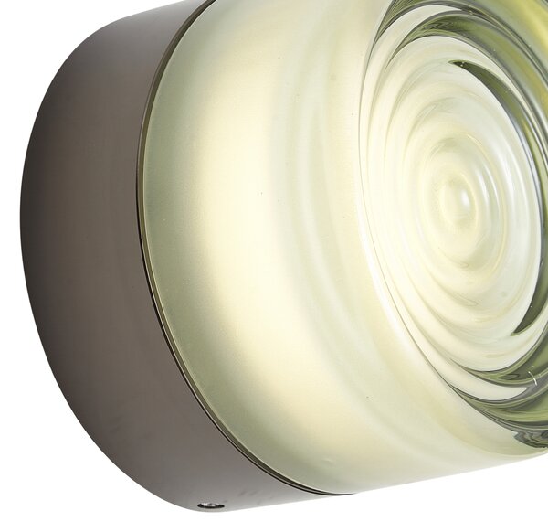 Lampă de perete de design neagră cu sticlă verde deschis IP44 - Michele