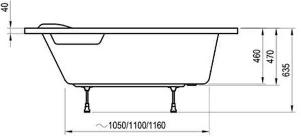 Ravak Asymmetric cadă de colț 150x100 cm partea dreaptă alb C451000000