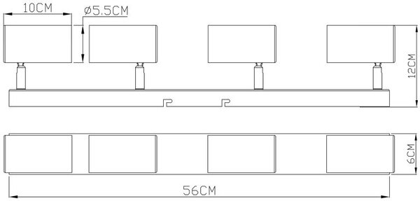 Globo Lighting Robby lampă de tavan 4x35 W negru-crom 57911-4B