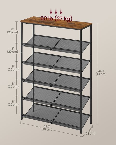 Pantofar Vasagle Maro 76x28x114 cm