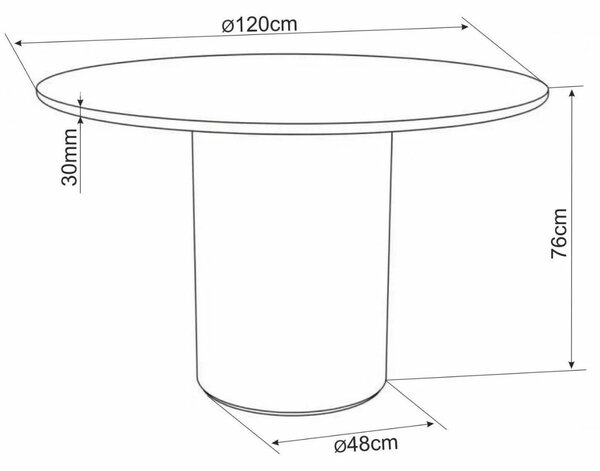 Masă rotundă Rondo, nuc (120 cm)