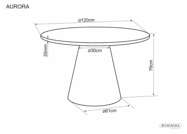 Masă rotundă Aurora (120 cm)