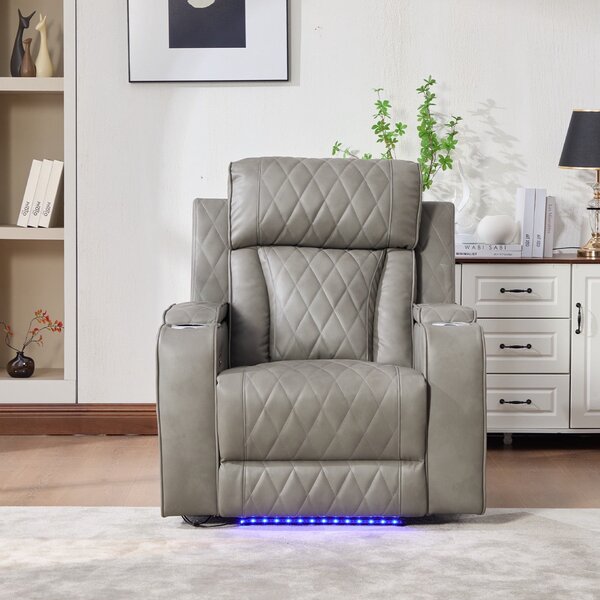 Fotoliu dumonde, recliner electrice, incarcare wireless, USB-C, suport pahare incalzite, lumini LED Selvar