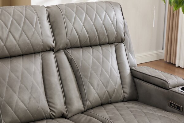 Fotoliu dumonde, recliner electrice, incarcare wireless, USB-C, suport pahare incalzite, lumini LED Selvar