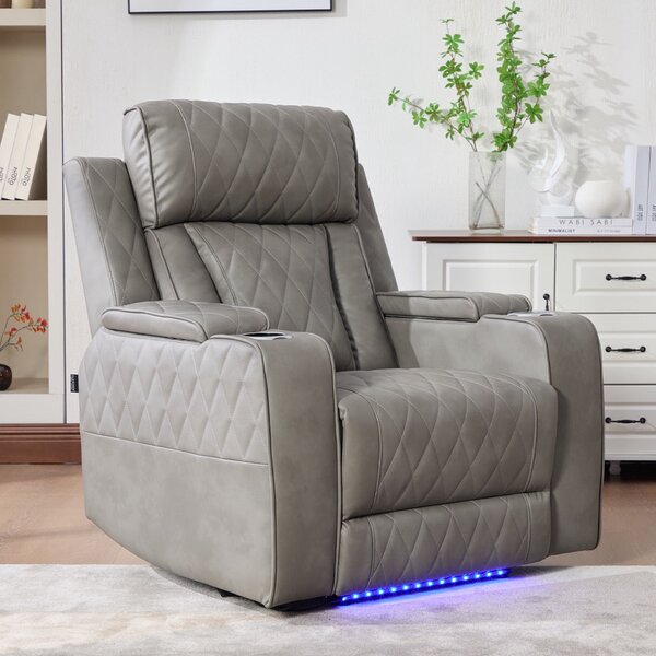 Fotoliu dumonde, recliner electrice, incarcare wireless, USB-C, suport pahare incalzite, lumini LED Selvar