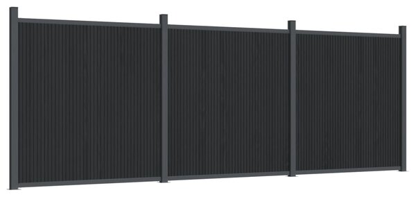 Panouri pentru gard, gri, 526x186 cm, WPC