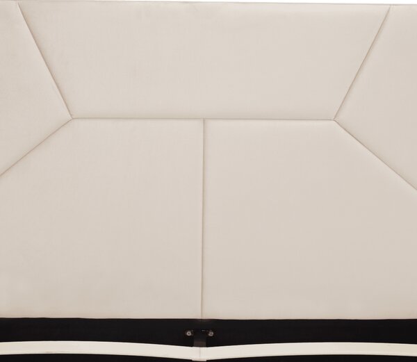 KONDELA Pat cu somieră şi iluminare LED, 160x200, ţesătură Velvet bej, ALTESA