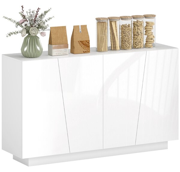 Dulap multifunctional HOMCOM cu 5 niveluri din PA alb cu polita reglabila pe 3 niveluri si baza inaltata, 150x40x88 cm | Aosom Romania