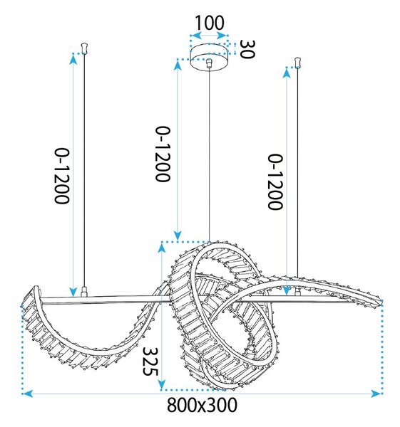 LAMPĂ SUSPENDATĂ DE TAVAN LED SWE082-CP GOLD
