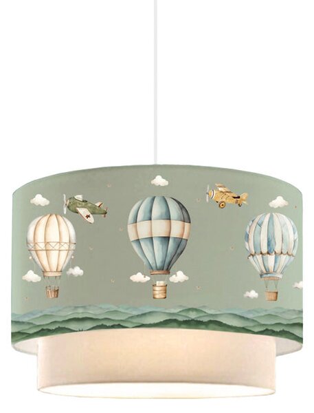 Lampa de tavan pentru copii Balon nuante de verde-crem, D30x20 cm