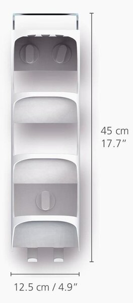 Raft pentru baie alb autoadeziv din plastic Capsule - Joseph Joseph