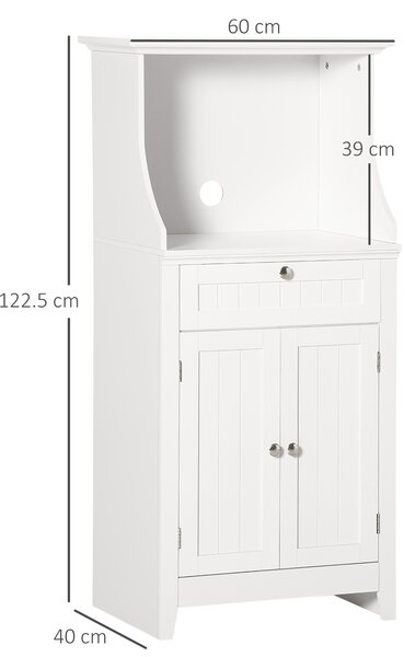 HOMCOM Dulap Bucătărie pentru Cuptor cu Microunde cu Sertar și Dulap 2 Uși Alb | Aosom Romania