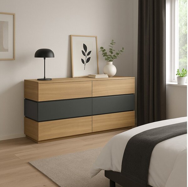 Comoda din Sonlen, de nuc-bej, 120x40x72 cm
